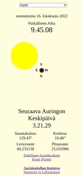 aurinko nousee lohja|Sääpalvelut verkossa